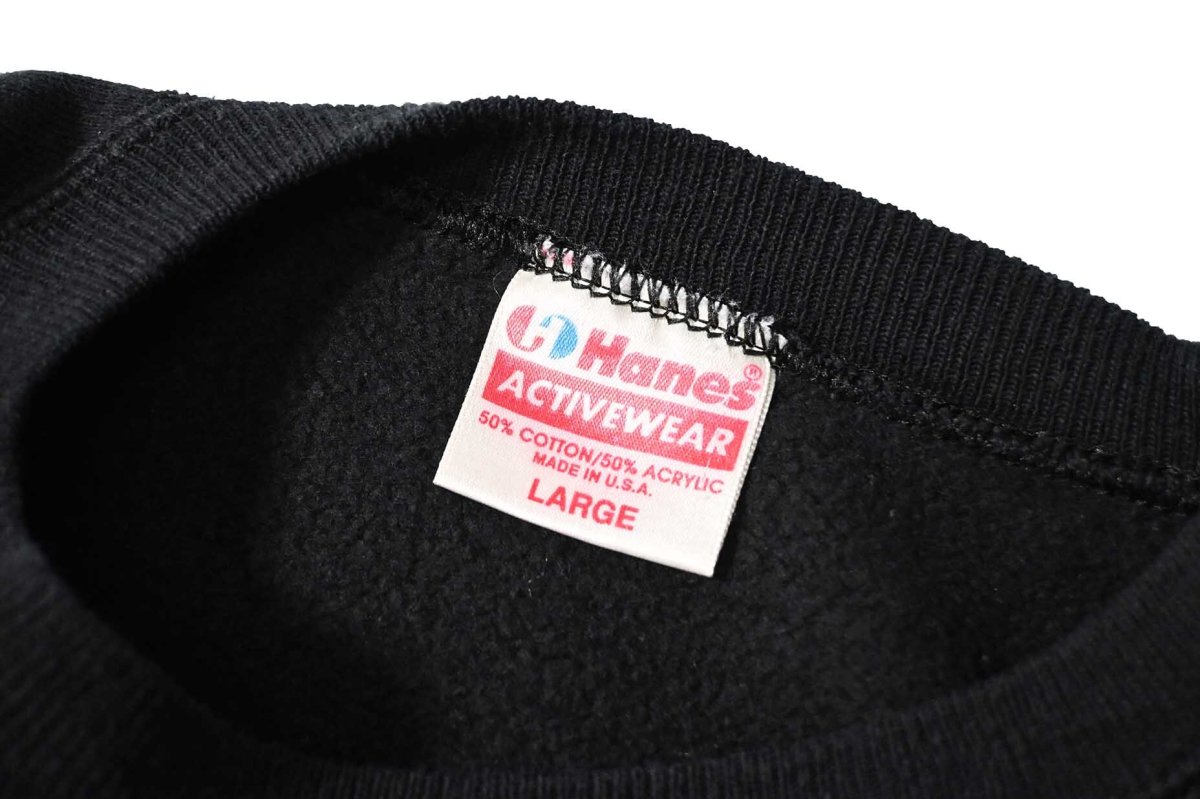 画像4: Used Hanes Raglan Sleeve Blank Sweat Shirt Black made in USA (4)
