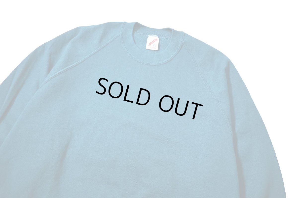 画像2: Deadstock Jerzees Raglan Sleeve Blank Sweat Shirt Blue made in USA (2)