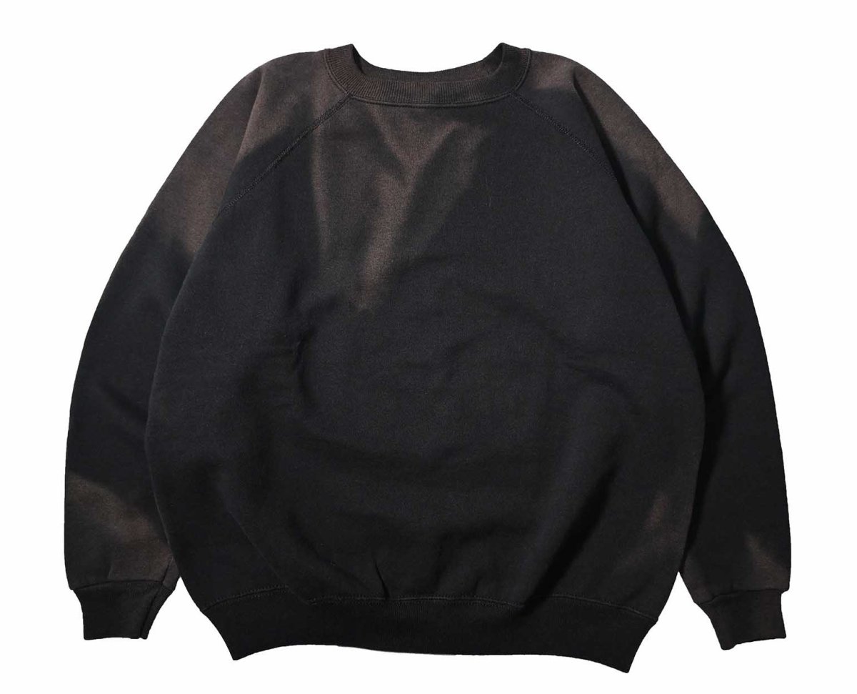 画像1: Used Hanes Raglan Sleeve Blank Sweat Shirt Black made in USA (1)