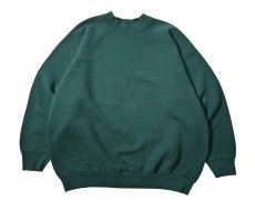 画像1: Used Fruit of the Loom Raglan Sleeve Blank Sweat Shirt Green made in USA (1)