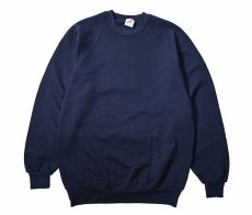画像1: Deadstock Jerzees Raglan Sleeve Blank Sweat Shirt Navy made in USA (1)