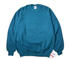 画像1: Deadstock Jerzees Raglan Sleeve Blank Sweat Shirt Blue made in USA (1)