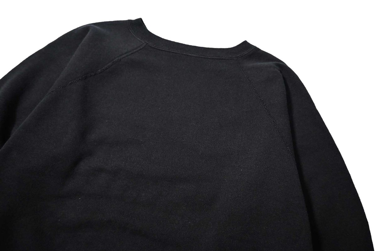 画像2: Used Hanes Raglan Sleeve Blank Sweat Shirt Black made in USA (2)