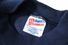 画像4: Used Hanes Raglan Sleeve Blank Sweat Shirt Navy made in USA (4)