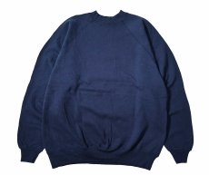 画像1: Used Hanes Raglan Sleeve Blank Sweat Shirt Navy made in USA (1)