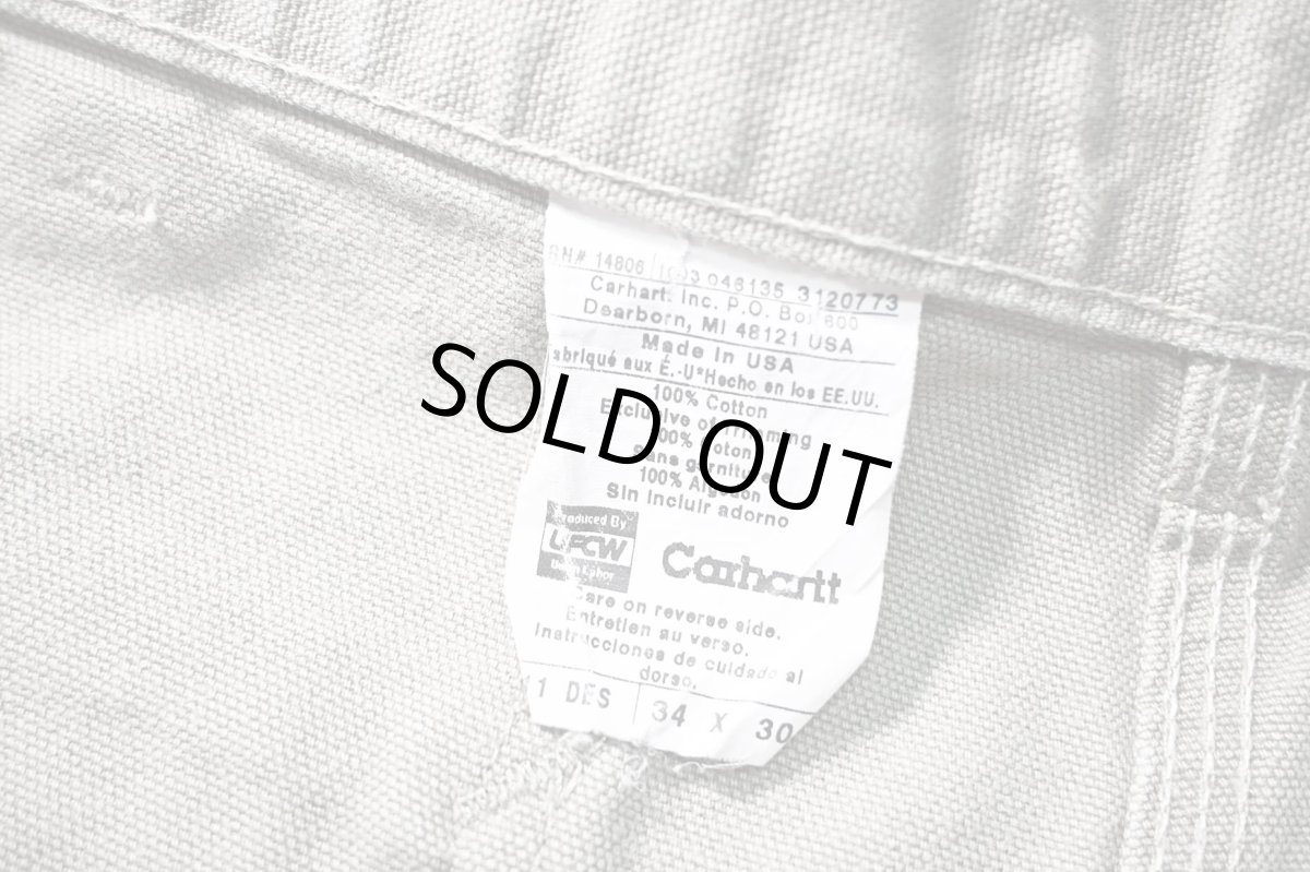 画像6: Used Carhartt Duck Carpenter Pants Desert made in USA カーハート (6)