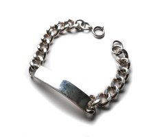 画像1: Vintage UK Silver ID Bracelet (1)