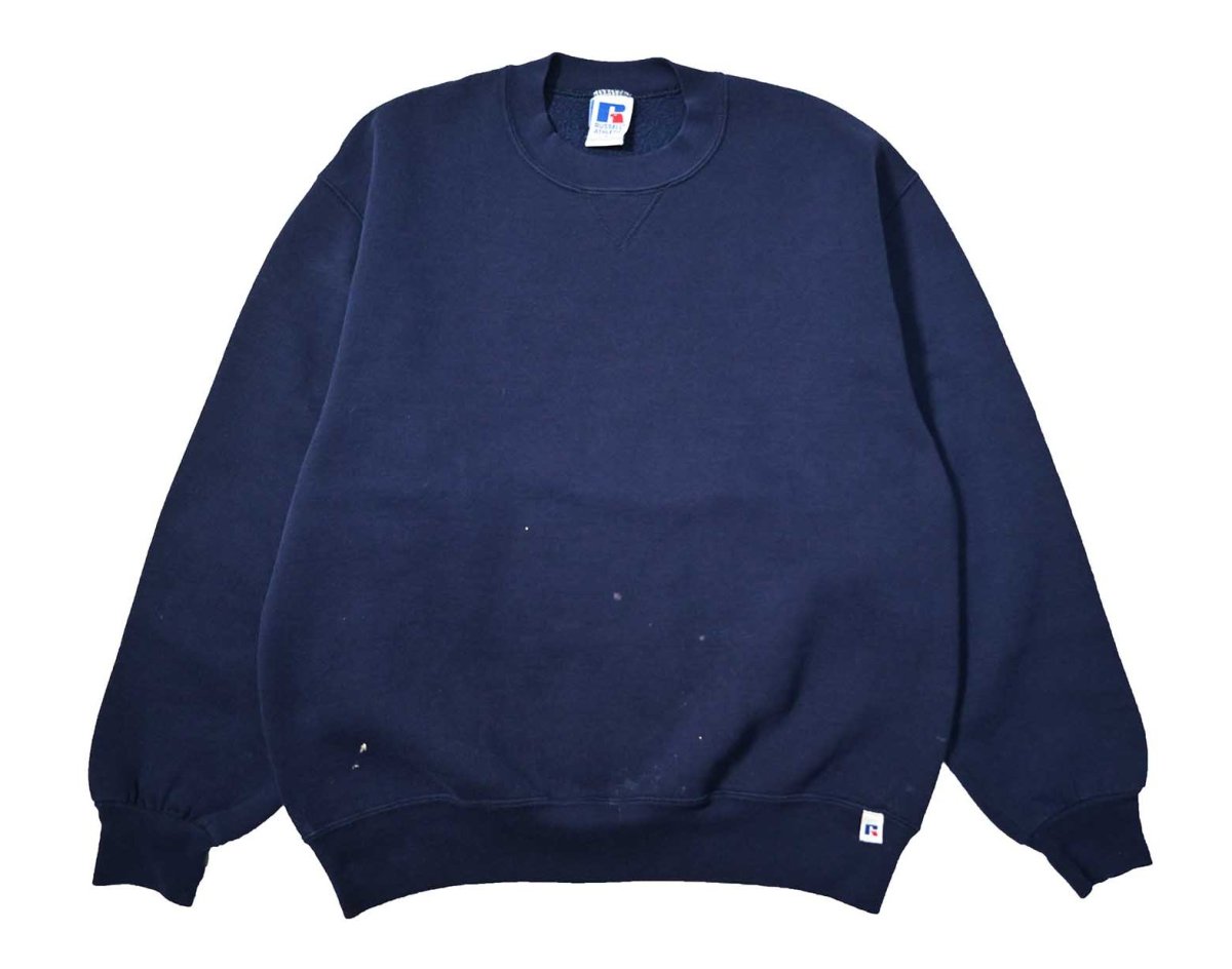 画像1: Used Russell Athletic Blank Sweat Shirt Navy made in USA (1)