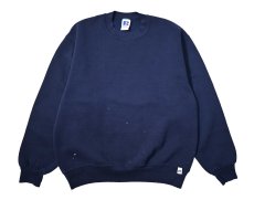 画像1: Used Russell Athletic Blank Sweat Shirt Navy made in USA (1)
