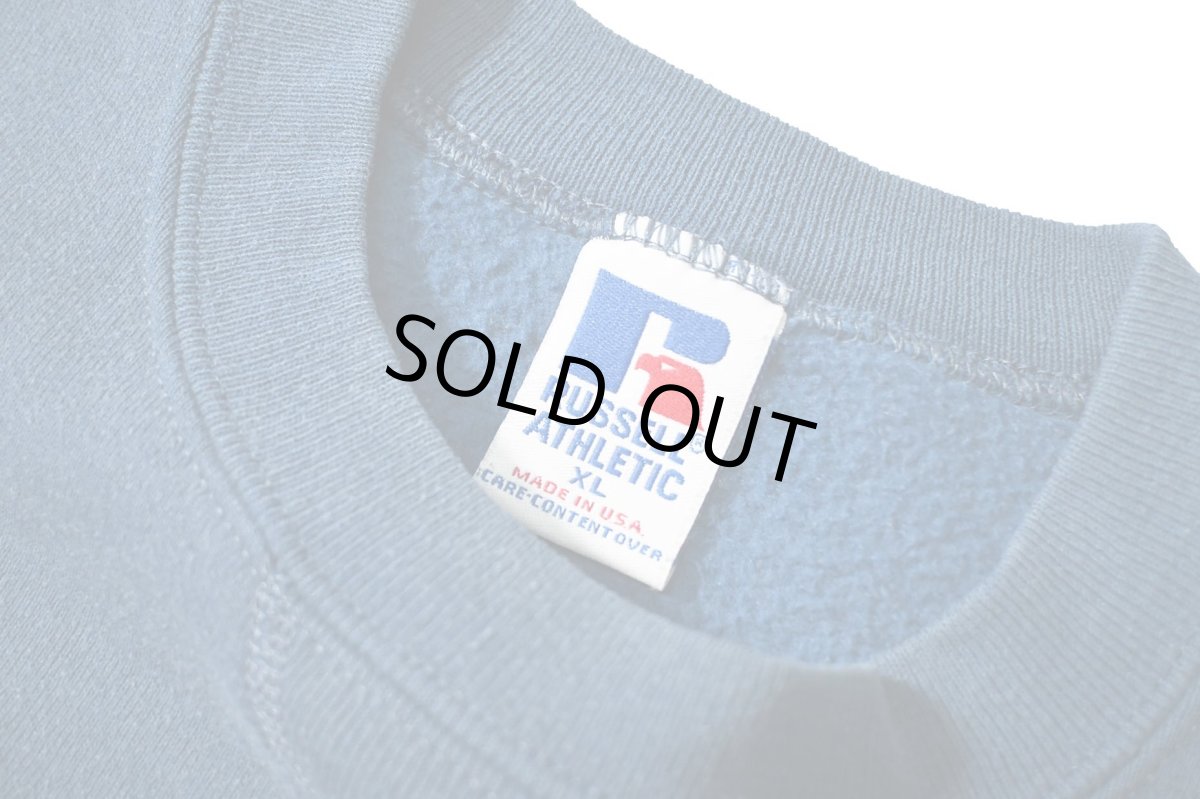 画像4: Used Russell Athletic Blank Sweat Shirt Blue made in USA (4)
