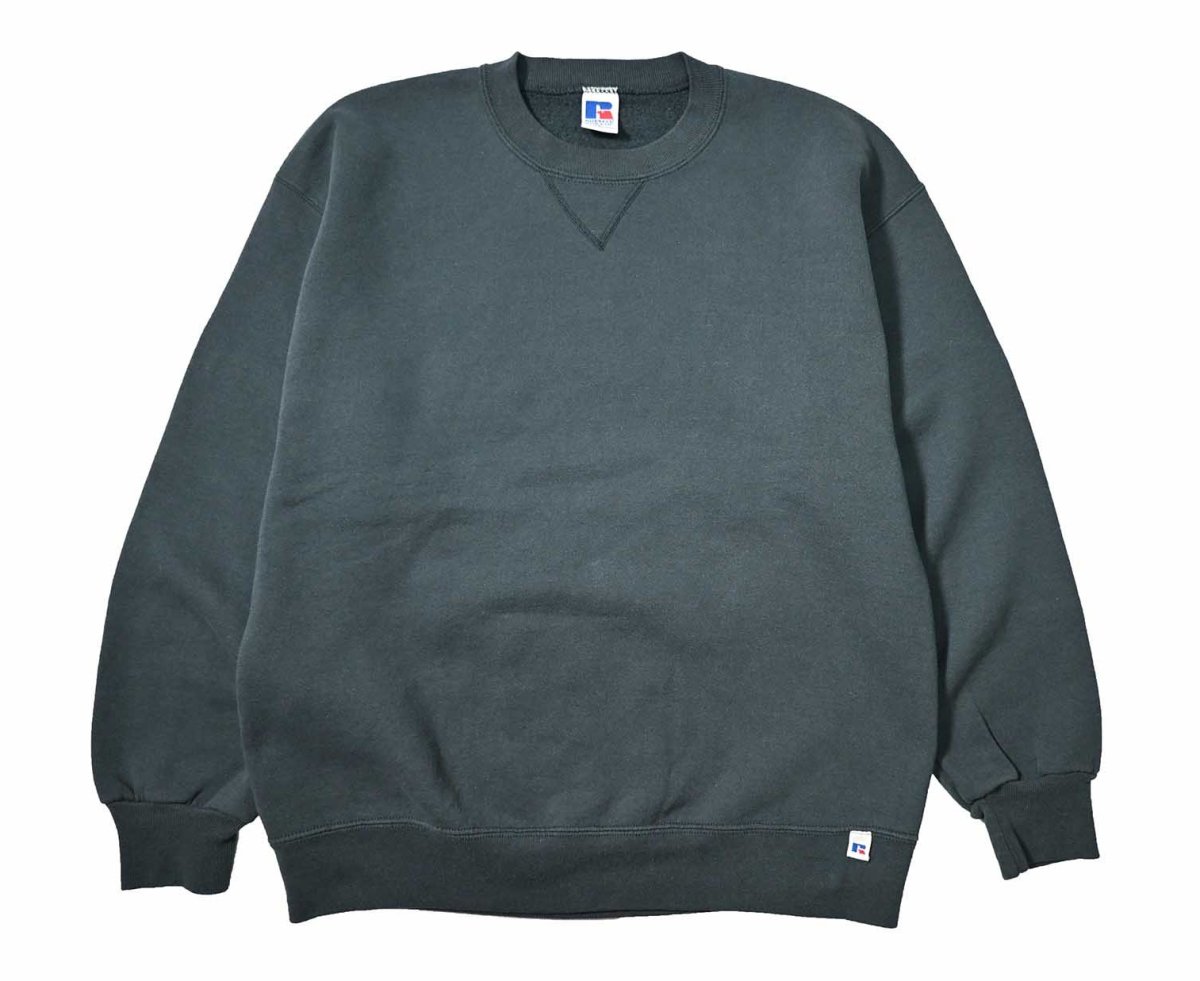 画像1: Used Russell Athletic Blank Sweat Shirt Moss made in USA (1)