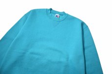 画像2: Used Russell Athletic Blank Sweat Shirt Turquoise made in USA (2)