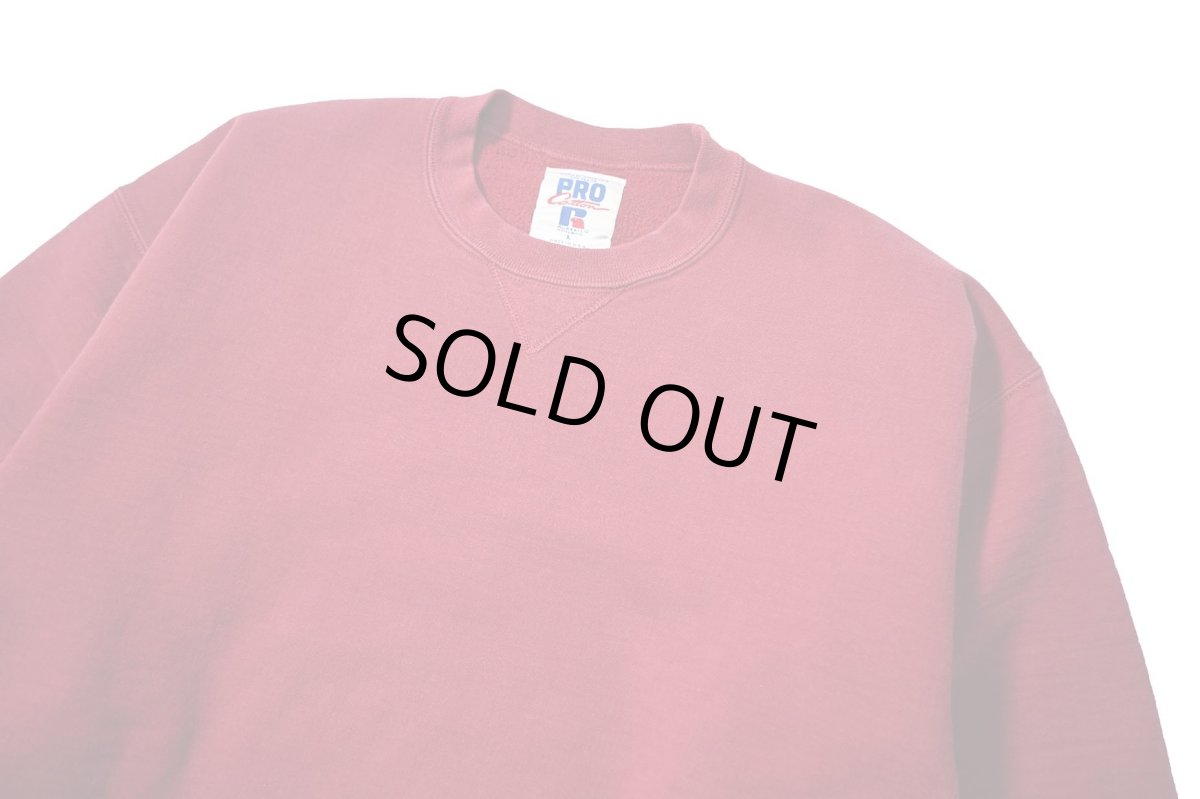 画像2: Used Russell Athletic Blank Sweat Shirt Burgundy made in USA (2)