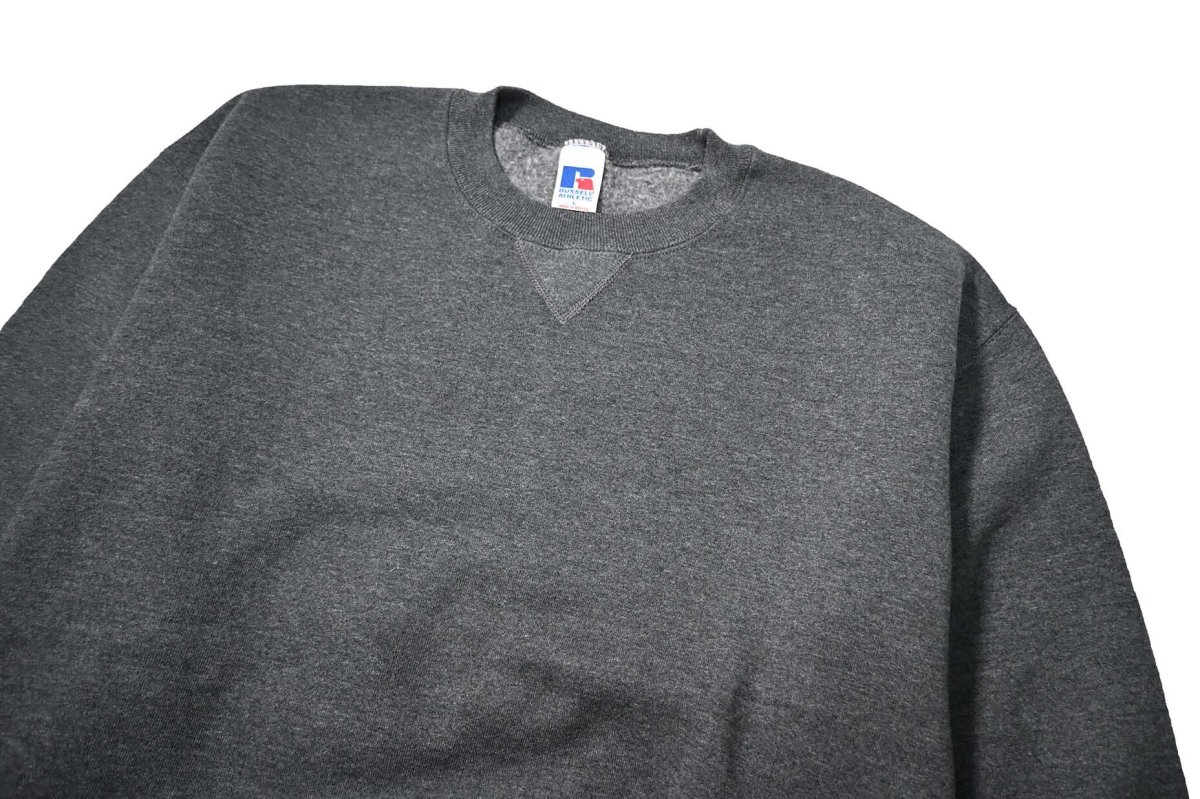 画像2: Used Russell Athletic Blank Sweat Shirt Charcoal (2)