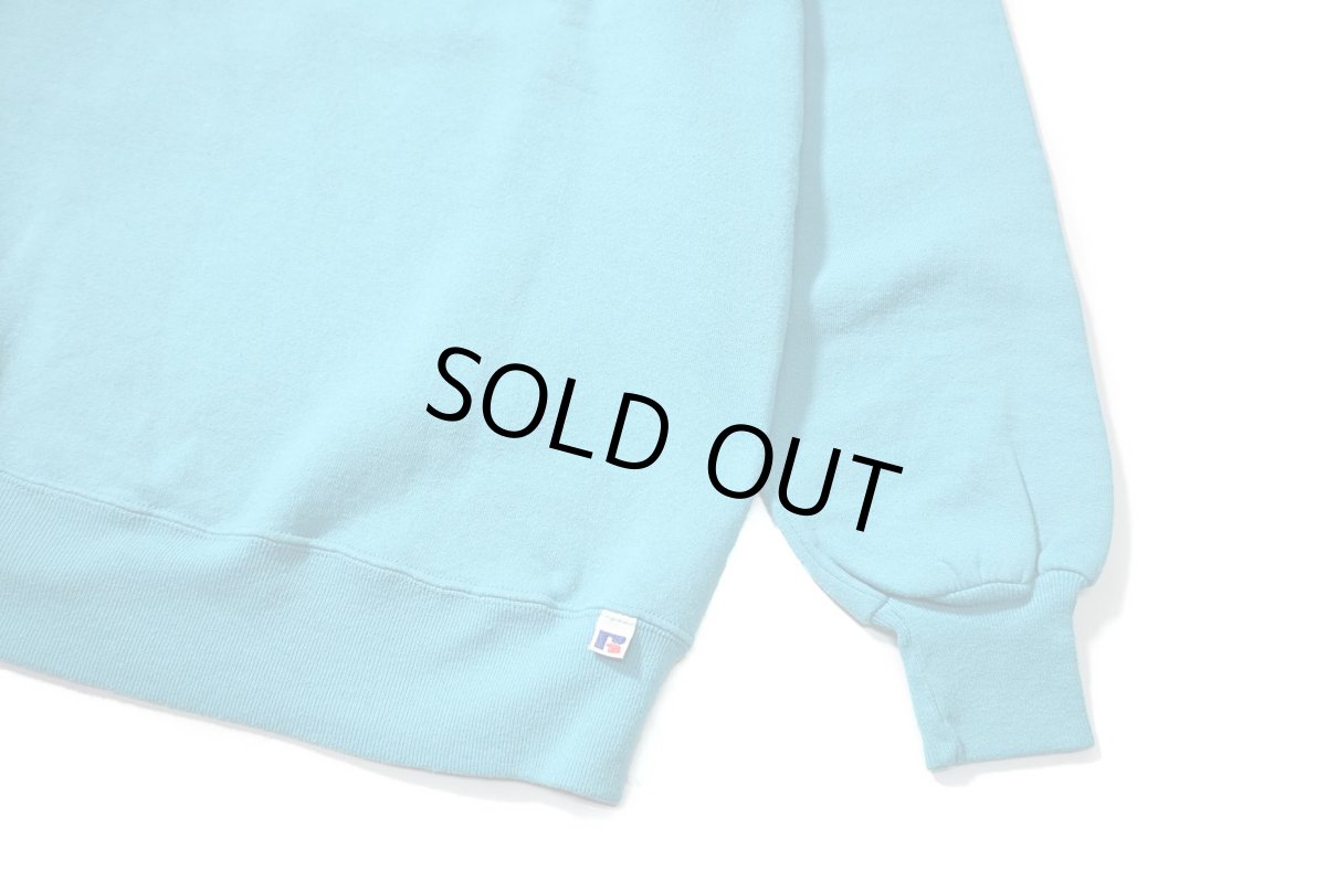画像3: Used Russell Athletic Blank Sweat Shirt Turquoise made in USA (3)