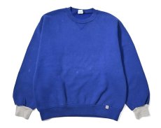 画像1: Used Russell Athletic Blank Sweat Shirt Blue made in USA (1)