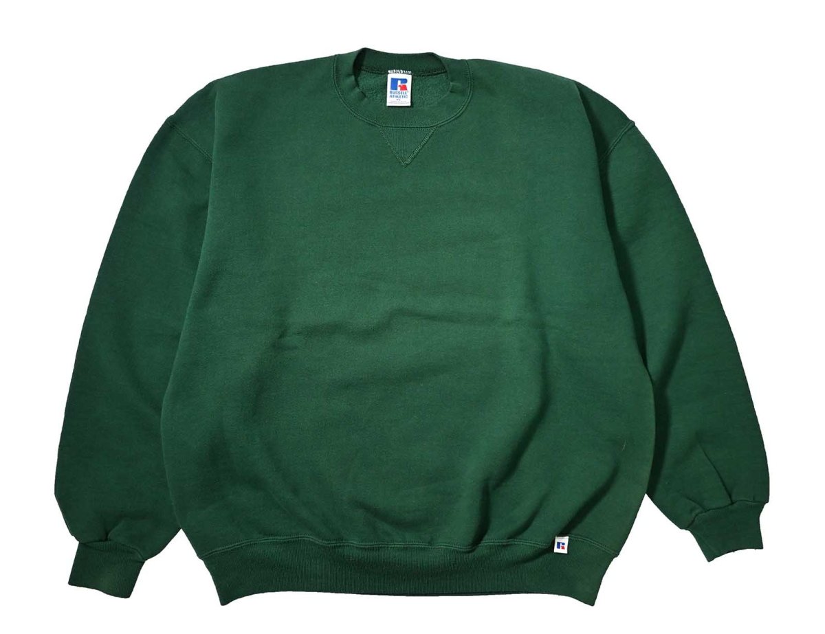 画像1: Used Russell Athletic Blank Sweat Shirt Green made in USA (1)