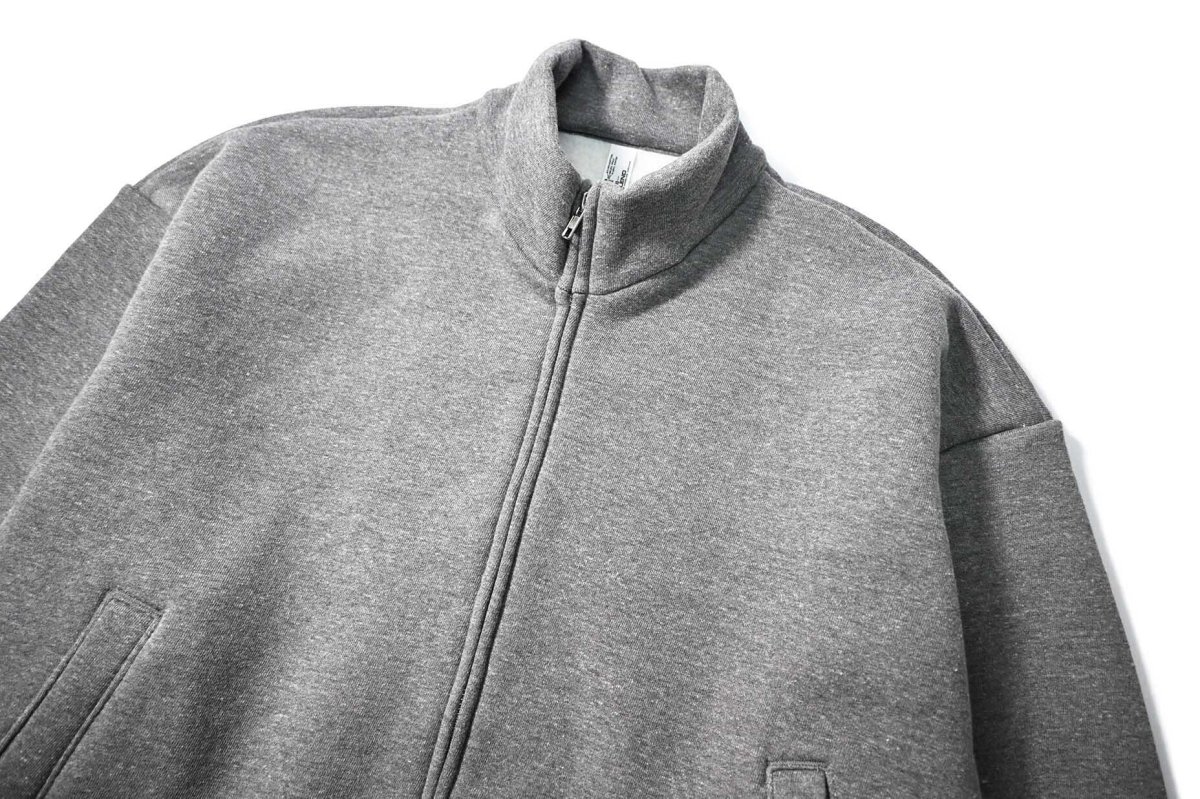 画像2: Los Angeles Apparel Track Fleece Zip Up Jacket Heather Grey ロサンゼルスアパレル (2)