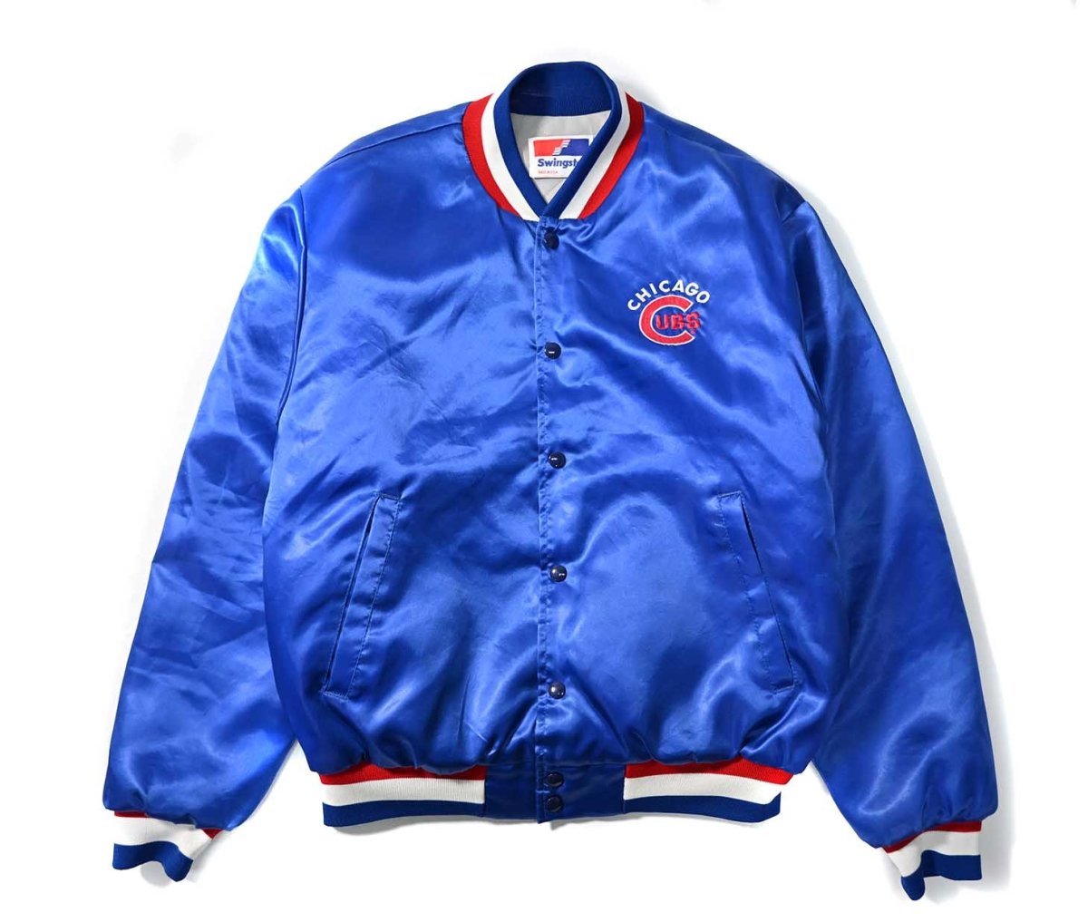 画像1: Used Satin Varsity Jacket "Chicago Cubs" made in USA (1)