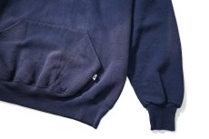 画像3: Used Russell Athletic Blank Sweat Hoodie Fade Navy made in USA (3)