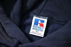 画像4: Used Russell Athletic Blank Sweat Hoodie Fade Navy made in USA (4)