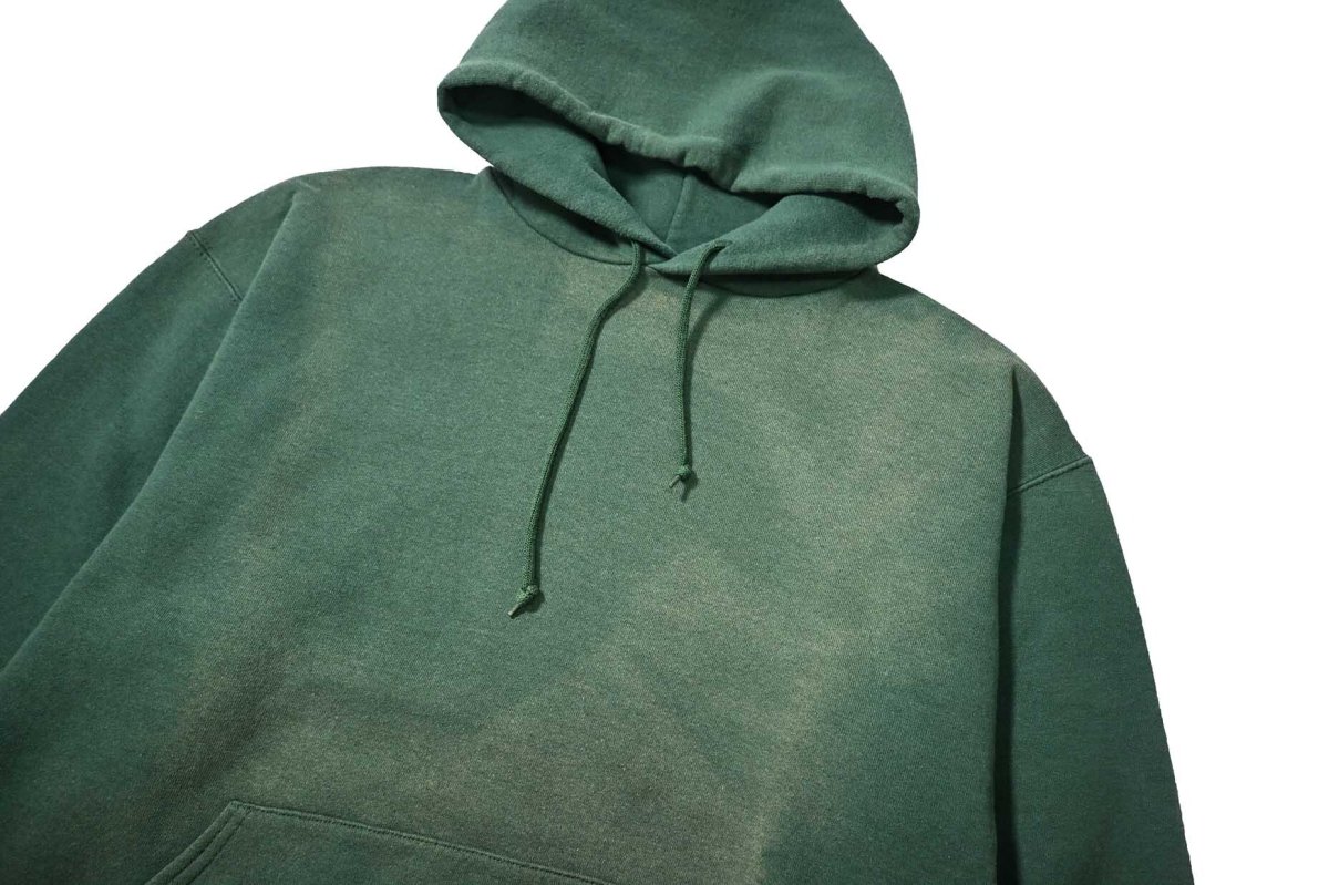 画像2: Used Russell Athletic Blank Sweat Hoodie Fade Green (2)