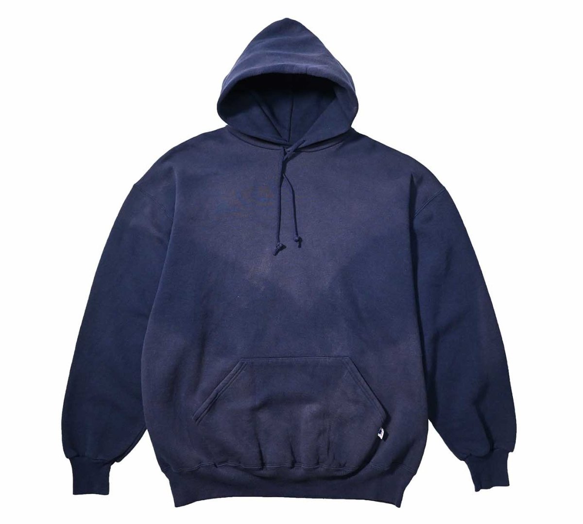 画像1: Used Russell Athletic Blank Sweat Hoodie Fade Navy made in USA (1)