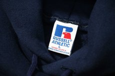 画像4: Used Russell Athletic Blank Sweat Hoodie Navy made in USA (4)