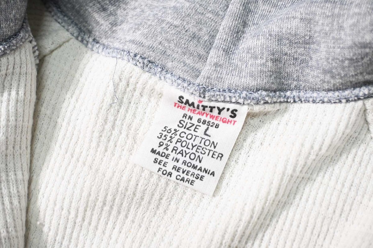 画像4: 80s Deadstock Smitty's Blank Sweat Hoodie Grey made in Romania (4)