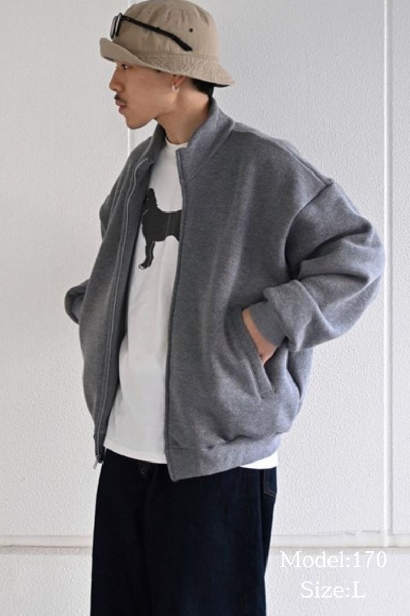 画像5: Los Angeles Apparel Track Fleece Zip Up Jacket Heather Grey ロサンゼルスアパレル (5)