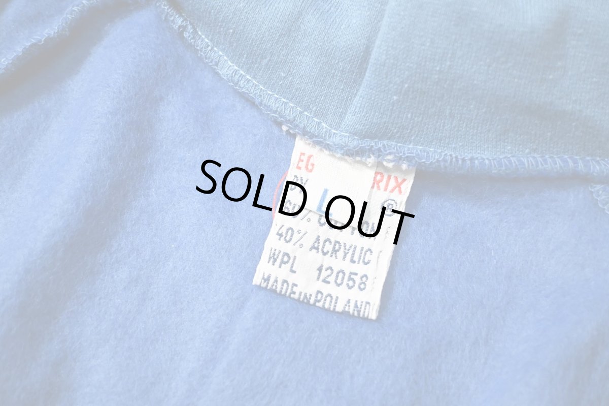 画像4: 80s Deadstock Ego-Trix by Hidaco Blank Sweat Zip Hoodie Sax made in Poland (4)