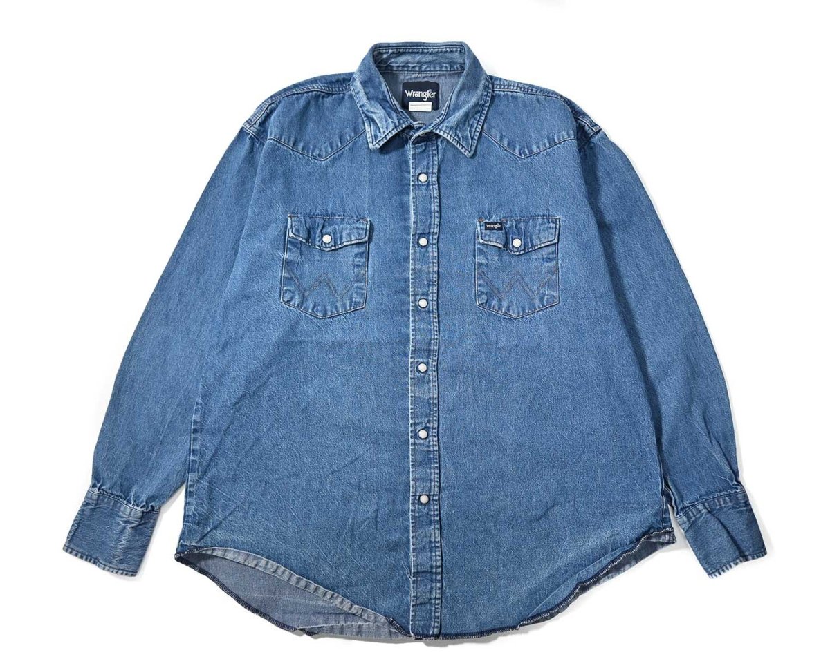 画像1: Used Wrangler Denim Western Shirt (1)