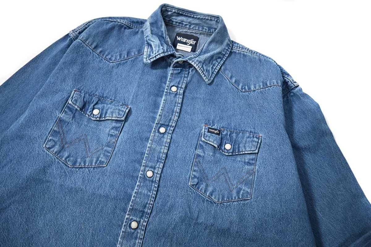 画像2: Used Wrangler Denim Western Shirt (2)