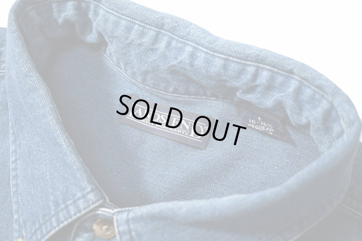 画像4: Used Lands' End Denim Shirt made in USA (4)