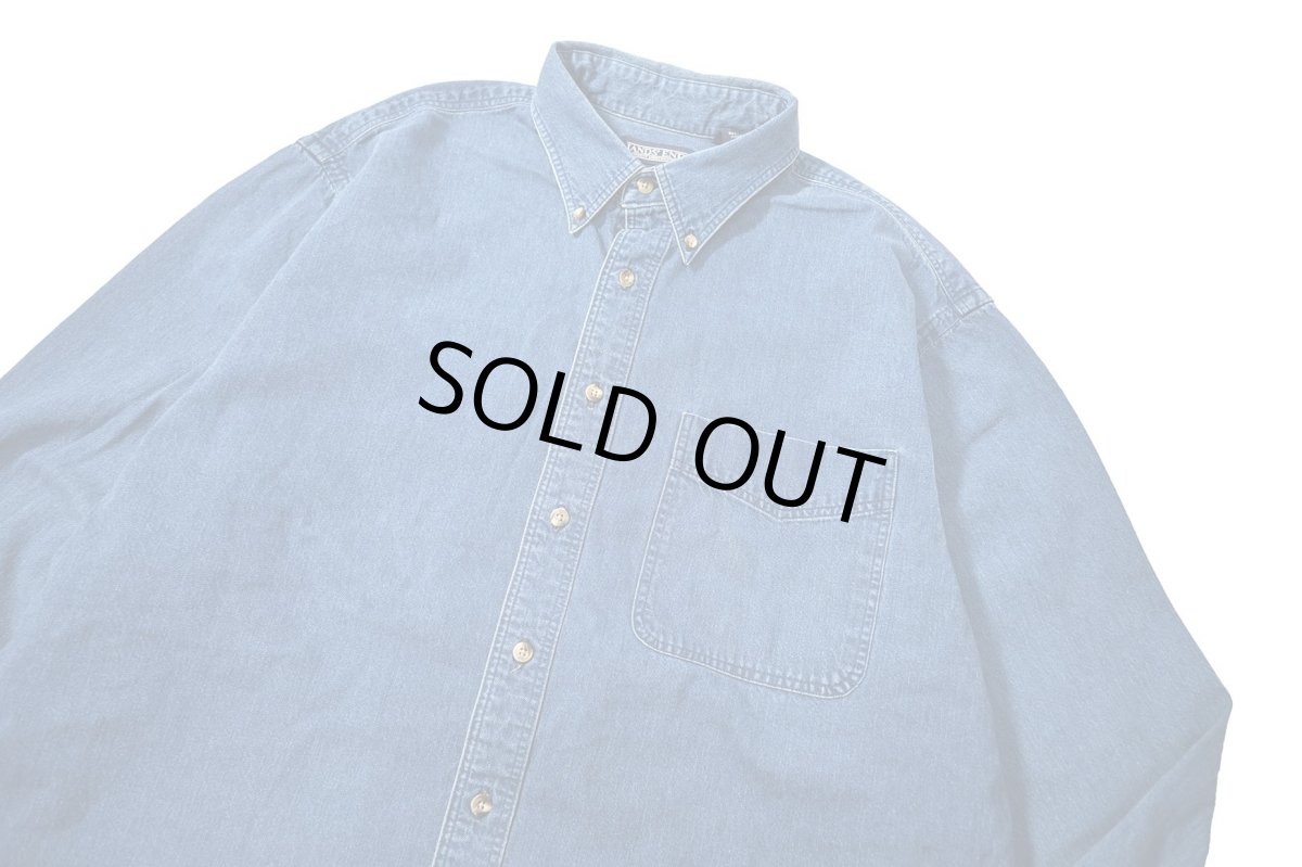 画像2: Used Lands' End Denim Shirt made in USA (2)