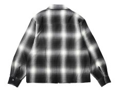 画像2: Caltop Zip Up Ombre Check Shirt Black/Ivory (2)