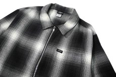 画像3: Caltop Zip Up Ombre Check Shirt Black/Ivory (3)