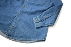 画像3: Used Lands' End Band Collar Denim Shirt (3)