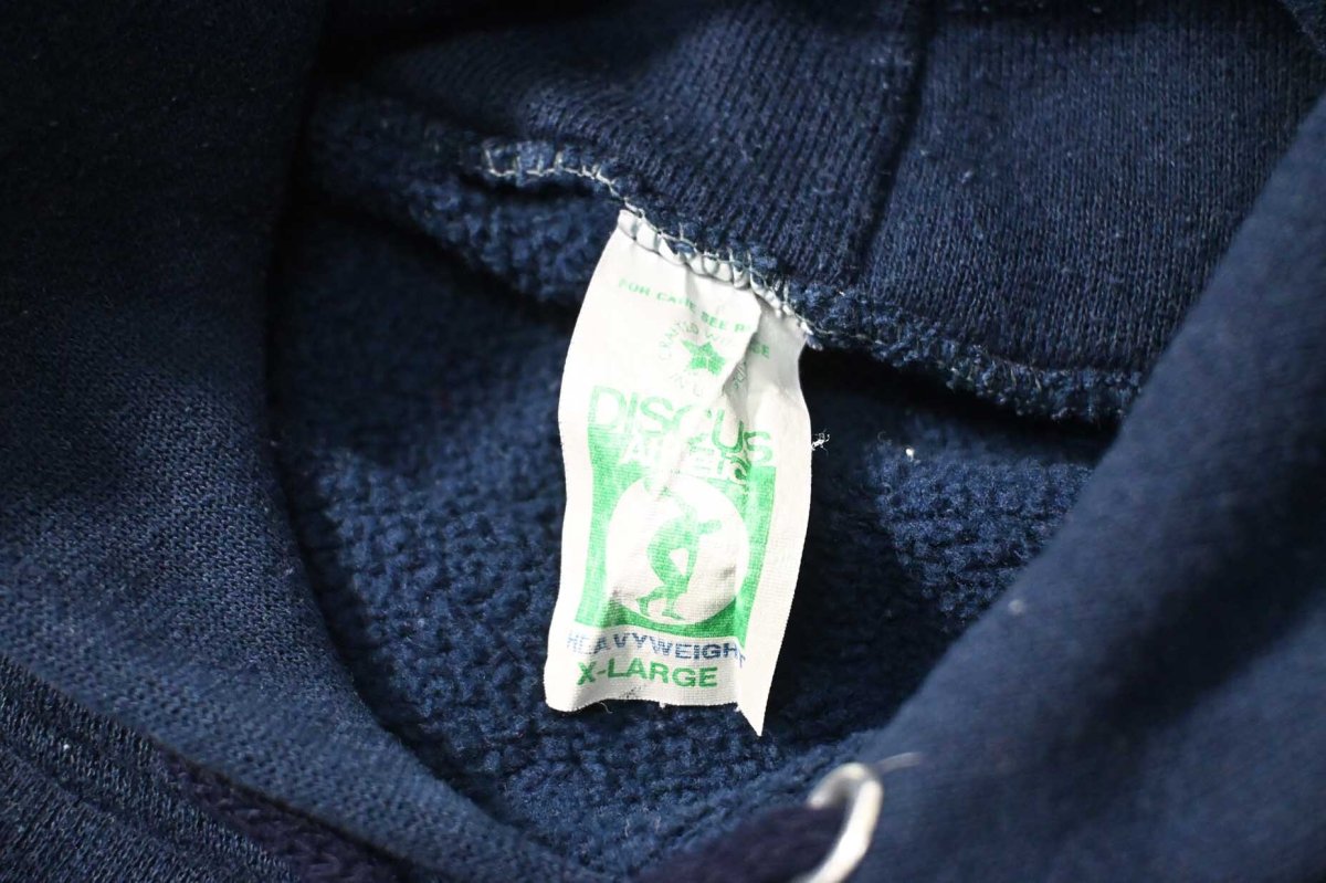 画像4: Used Discus Raglan Sleeve Blank Sweat Hoodie Navy made in USA (4)