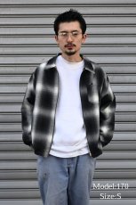 画像7: Caltop Zip Up Ombre Check Shirt Black/Ivory (7)