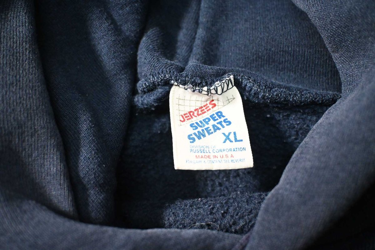 画像4: Used Jerzees Blank Sweat Hoodie Fade Navy made in USA (4)