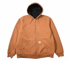 画像1: Used Carhartt Thermal Lined Zip Sweat Hoodie Brown (1)