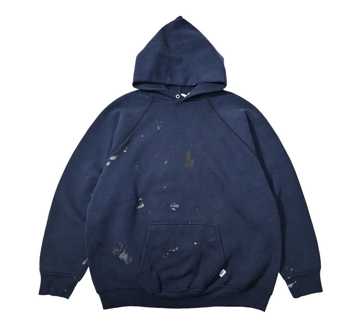 画像1: Used Discus Raglan Sleeve Blank Sweat Hoodie Navy made in USA (1)