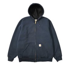 画像1: Used Carhartt Thermal Lined Zip Sweat Hoodie Navy (1)