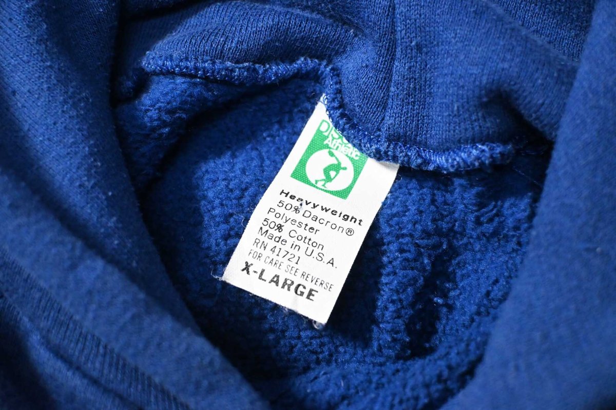 画像4: Used Discus Raglan Sleeve Blank Sweat Hoodie Blue made in USA (4)