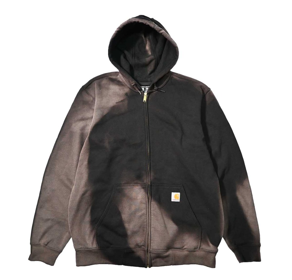 画像1: Used Carhartt Zip Sweat Hoodie Fade Black (1)