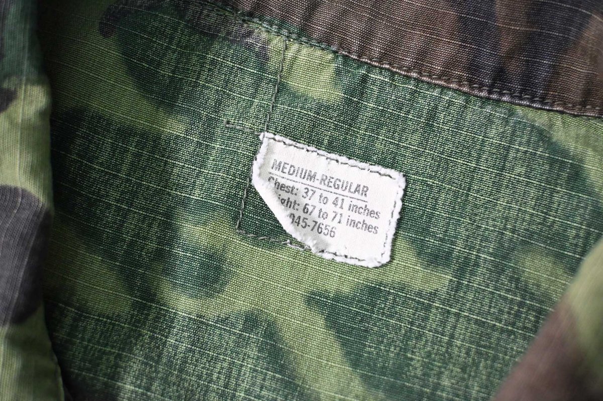 画像4: Used Us Military Ripstop Poplin Jungle Fatigue Jacket ERDL Leaf Camo (4)