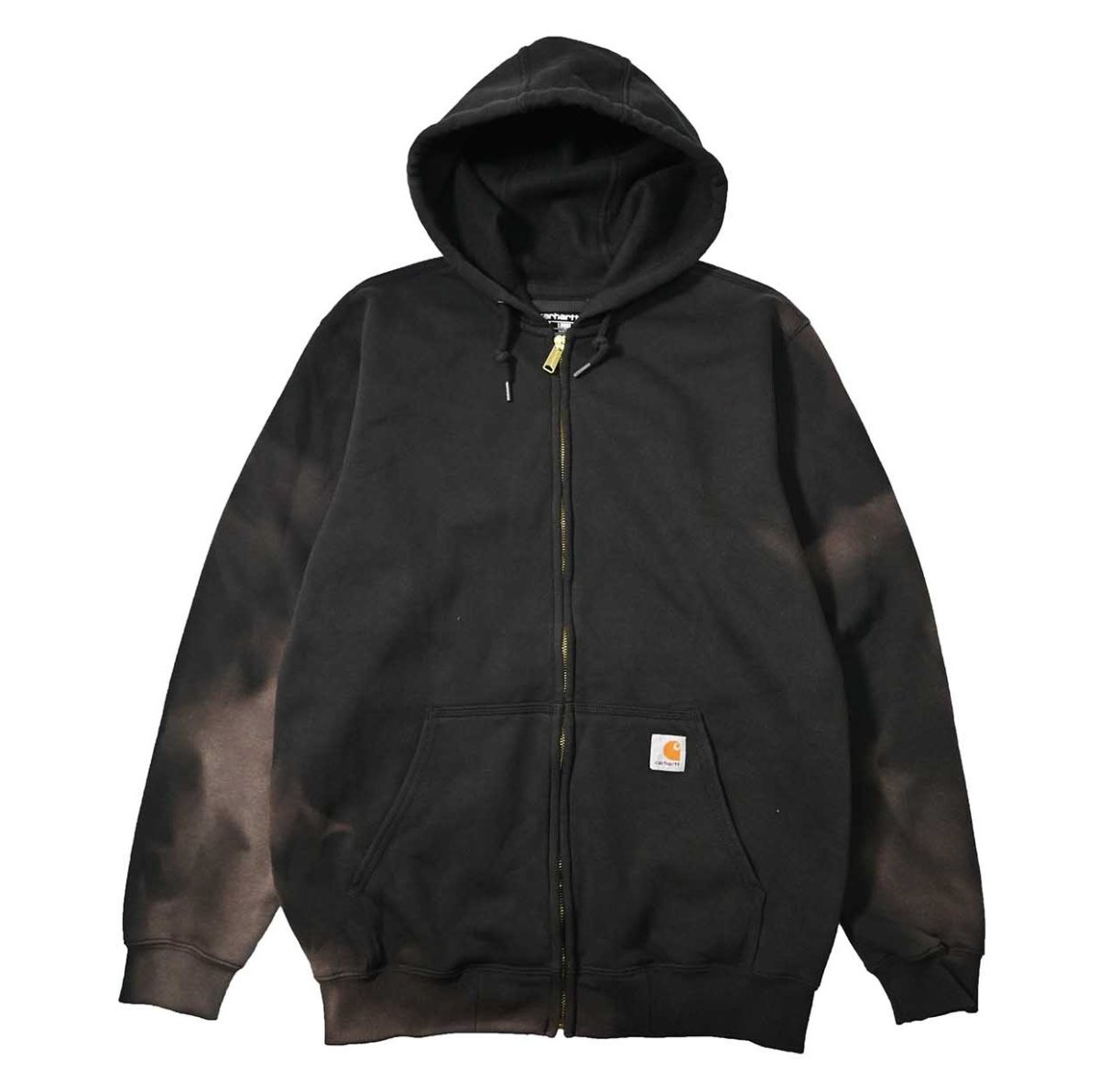 画像1: Used Carhartt Zip Sweat Hoodie Fade Black (1)