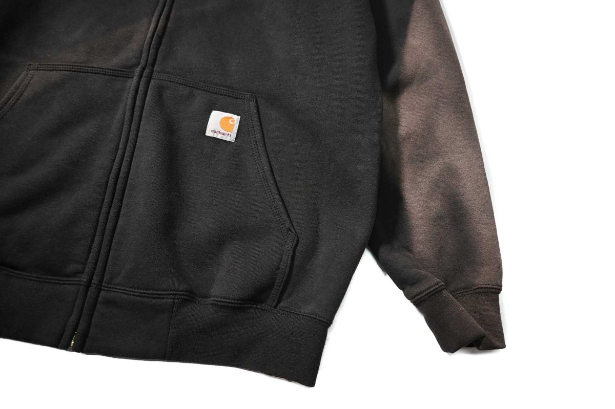画像3: Used Carhartt Zip Sweat Hoodie Fade Black (3)