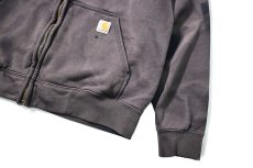画像3: Used Carhartt Zip Sweat Hoodie Fade Navy (3)